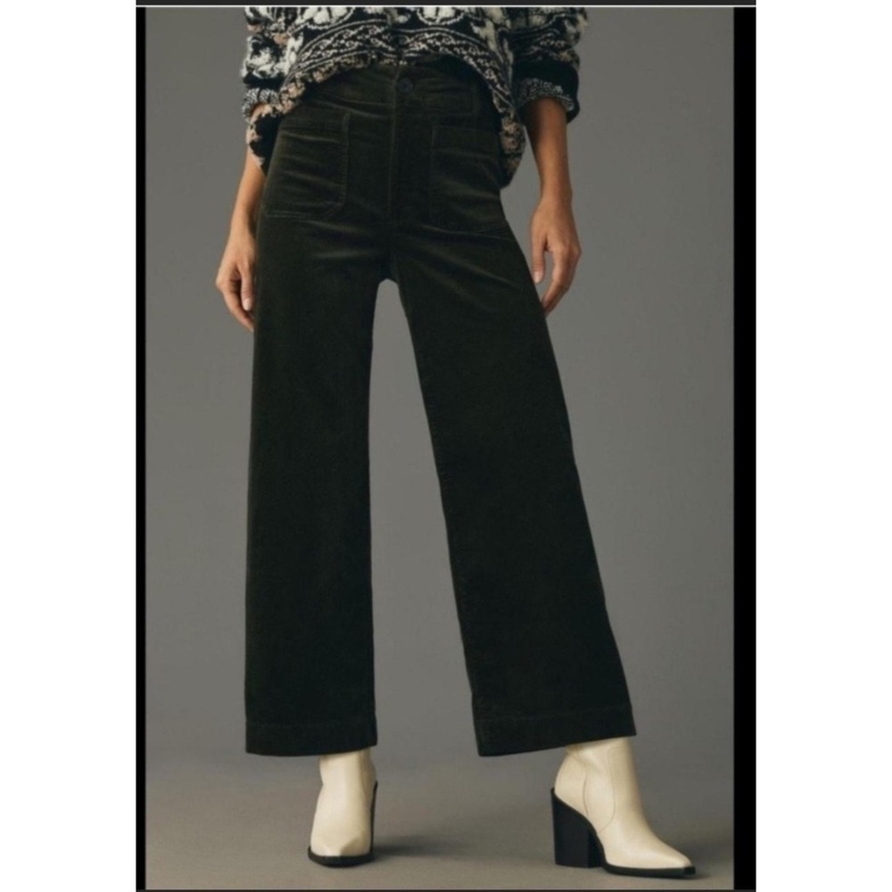 Maeve Anthropologie The Colette Corduroy Wide Leg Pants Black 31 P Petite